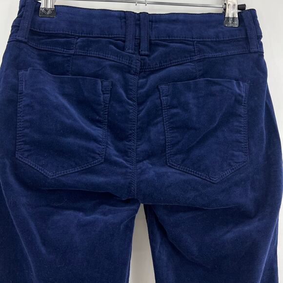 Bebe (26x28.5) Navy Blue Velveteen Heartbreaker Skinny Ankle Pants Low Rise NWT - Picture 4 of 8